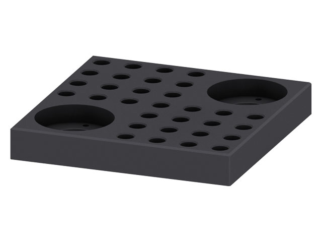 Kombifußplatte 25 175x175x30, schwarz