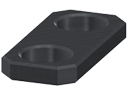 Mounting plate R40 40x80x8,5 black