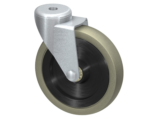 Swivel Castor D125, rubber