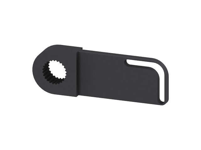 Extension arme tooth profile 100mm, with hole pattern, black