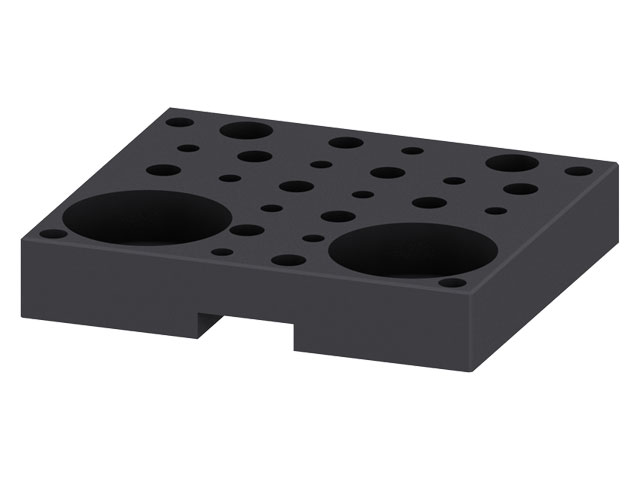 Adapter Foot Plate 25 150x175x30, black