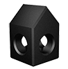 Deltablock 25x25x37,5 120°, black