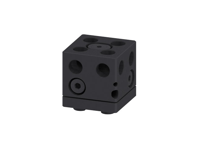 3 axis adjustment Block 50x50x50, precision holes,black