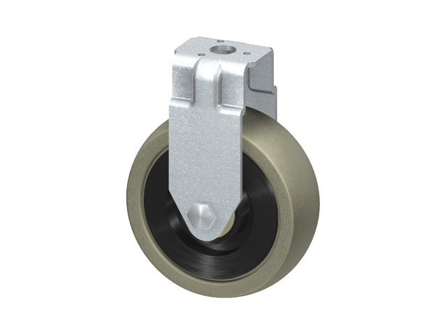 Fixed Castor D75, rubber