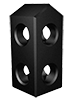 Deltablock 25x25x56,25 120°, black